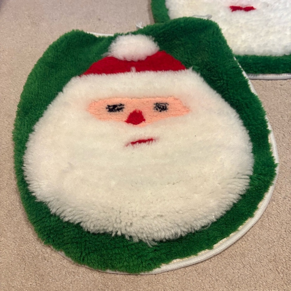 Mervyn's Vintage Santa Claus Rugs Christmas Set of 2 NEW Retro Xmas Holiday Gift